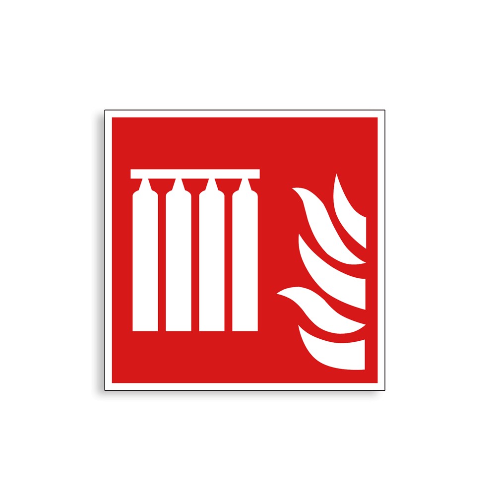 F008 - Système fixe extincteurs d'incendie en série, Étiquettes et panneaux d'Incendie