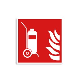F009 - Extincteur d'incendie sur roues, Étiquettes et panneaux d'Incendie