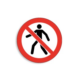 P004 - Interdit aux piétons, Étiquettes et panneaux d'Interdiction