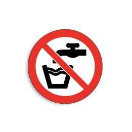 P005 - Eau non potable, Étiquettes et panneaux d'Interdiction