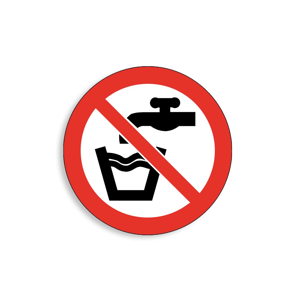 P005 - Eau non potable, Étiquettes et panneaux d'Interdiction