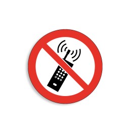 P013 - Interdiction d'activer des téléphones mobiles, Étiquettes et panneaux d'Interdiction