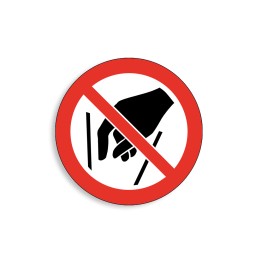 P015 - Ne pas mettre les mains, Étiquettes et panneaux d'Interdiction