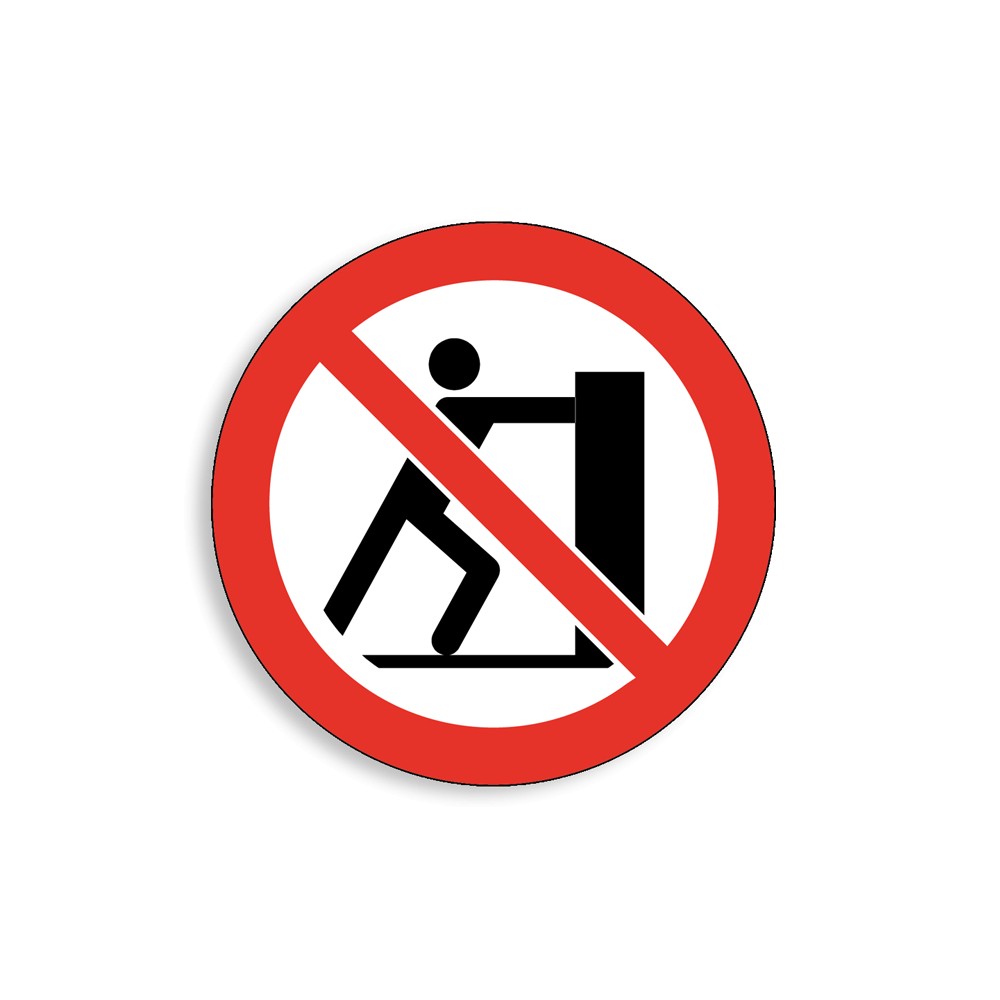 P017 - Interdiction de pousser, Étiquettes et panneaux d'Interdiction