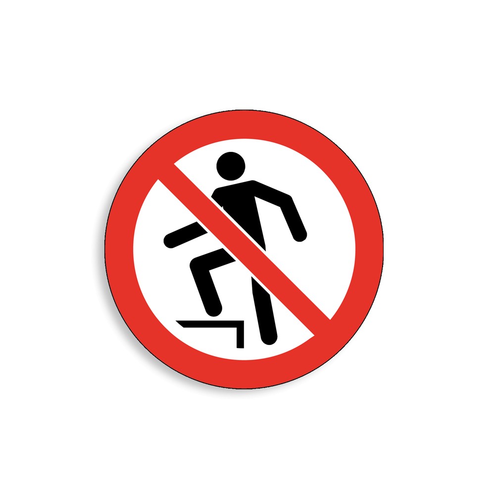 P019 - Interdiction de marcher sur la surface, Étiquettes et panneaux d'Interdiction
