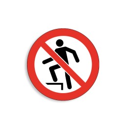 P019 - Interdiction de marcher sur la surface, Étiquettes et panneaux d'Interdiction