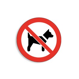 P021 - Interdit aux chiens, Étiquettes et panneaux d'Interdiction