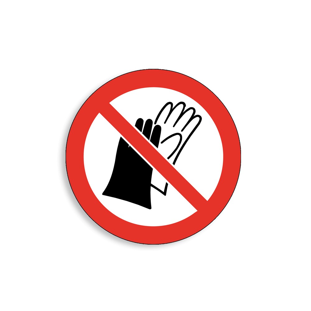 P028 - Port de gants interdit, Étiquettes et panneaux d'Interdiction
