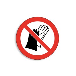 P028 - Port de gants interdit, Étiquettes et panneaux d'Interdiction