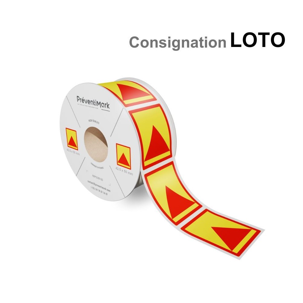 Rouleaux d'étiquettes LOTO prédécoupées