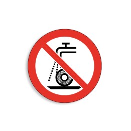 P033 - Ne pas utiliser pour la rectification humide, Étiquettes et panneaux d'Interdiction