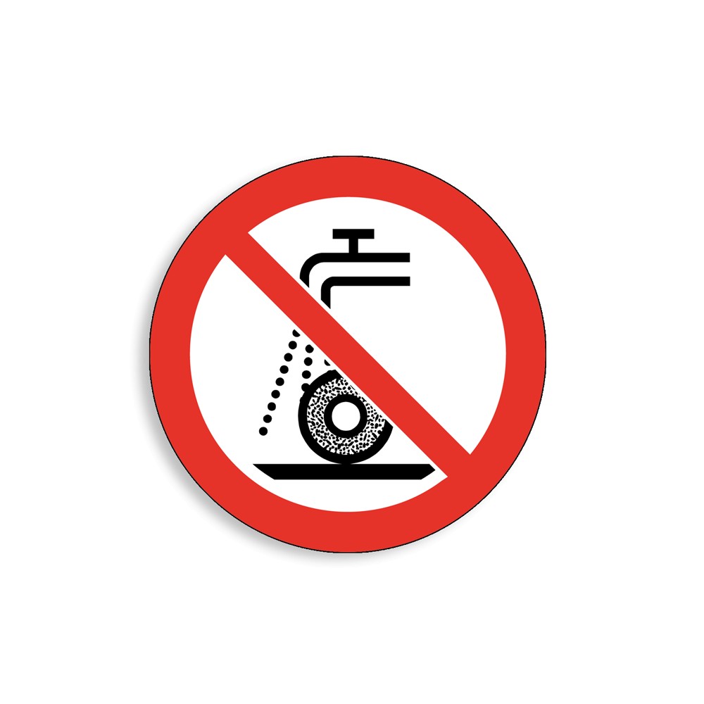 P033 - Ne pas utiliser pour la rectification humide, Étiquettes et panneaux d'Interdiction