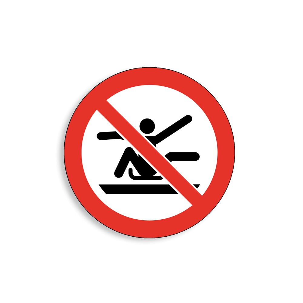 P046 - Ne pas s'étirer hors de la luge, Étiquettes et panneaux d'Interdiction