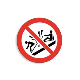 P047 - Ne pas percuter les luges, Étiquettes et panneaux d'Interdiction