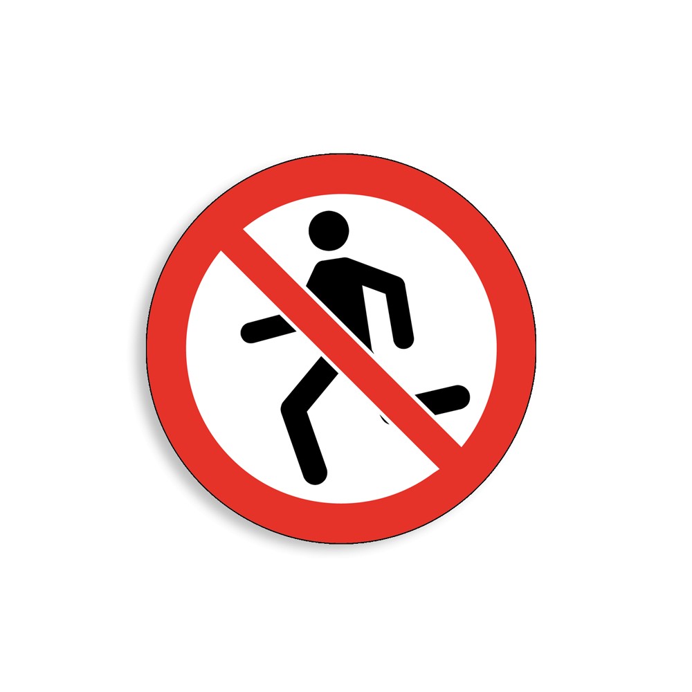 P048 - Ne pas courir, Étiquettes et panneaux d'Interdiction