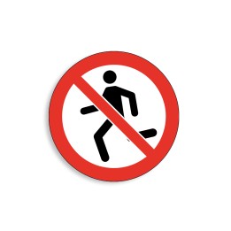 P048 - Ne pas courir, Étiquettes et panneaux d'Interdiction