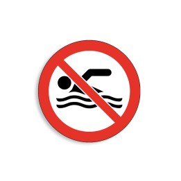 P049 - Baignade interdite, Étiquettes et panneaux d'Interdiction