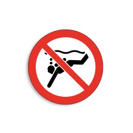P051 - Plongée autonome interdite, Étiquettes et panneaux d'Interdiction