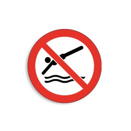 P052 - Ne pas plonger, Étiquettes et panneaux d'Interdiction