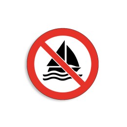 P053 - Pratique de la voile interdite, Étiquettes et panneaux d'Interdiction