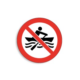 P055 - Embarcation sans moteur interdites, Étiquettes et panneaux d'Interdiction