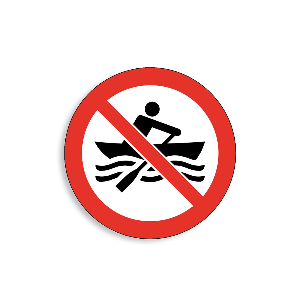 P055 - Embarcation sans moteur interdites, Étiquettes et panneaux d'Interdiction