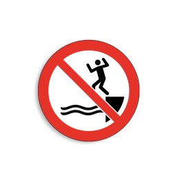 P061 - Ne pas sauter dans l'eau, Étiquettes et panneaux d'Interdiction