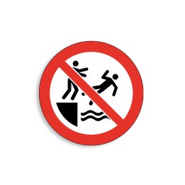 P062 - Ne pas pousser les personnes dans l'eau, Étiquettes et panneaux d'Interdiction