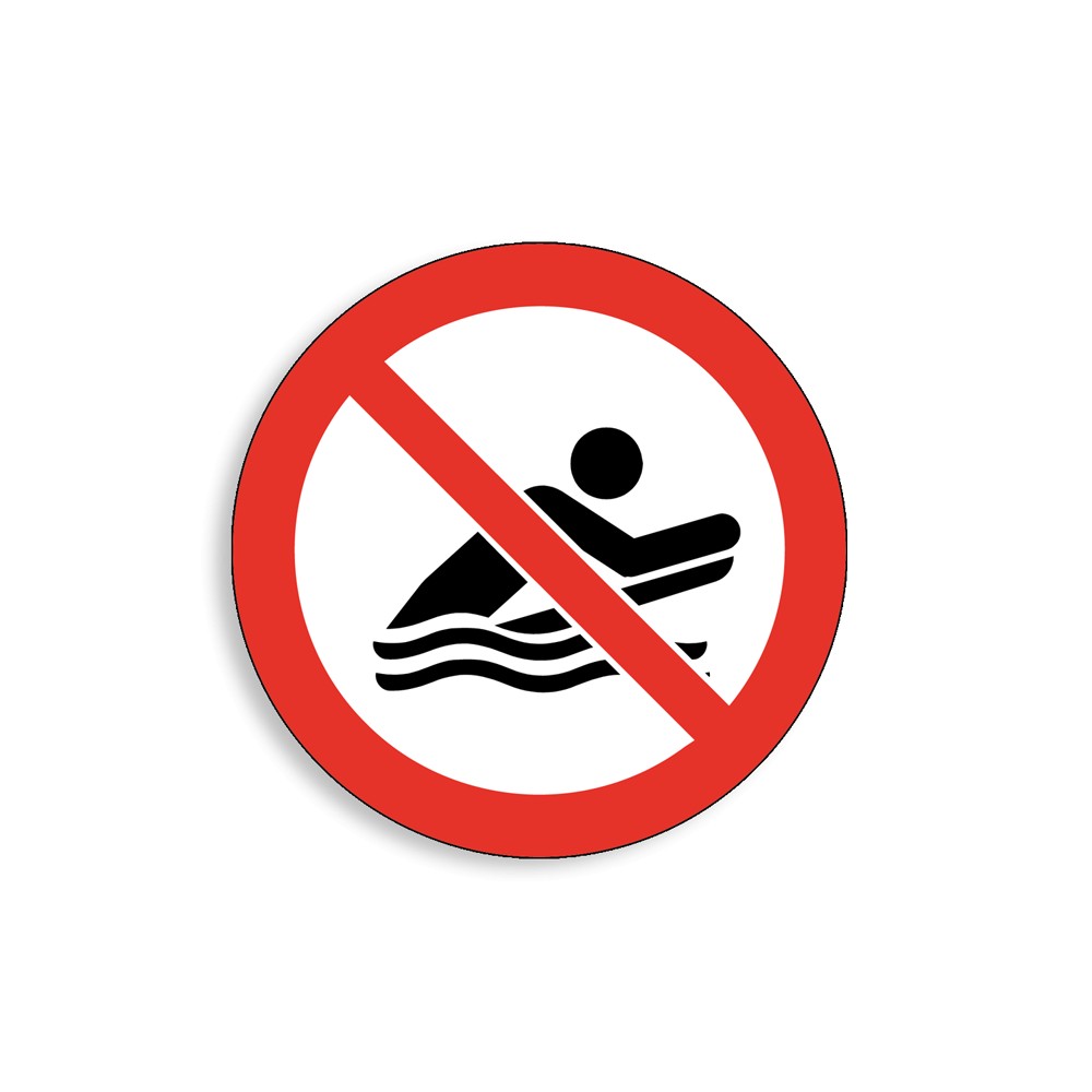 P063 - Pratique du bodyboard interdite, Étiquettes et panneaux d'Interdiction