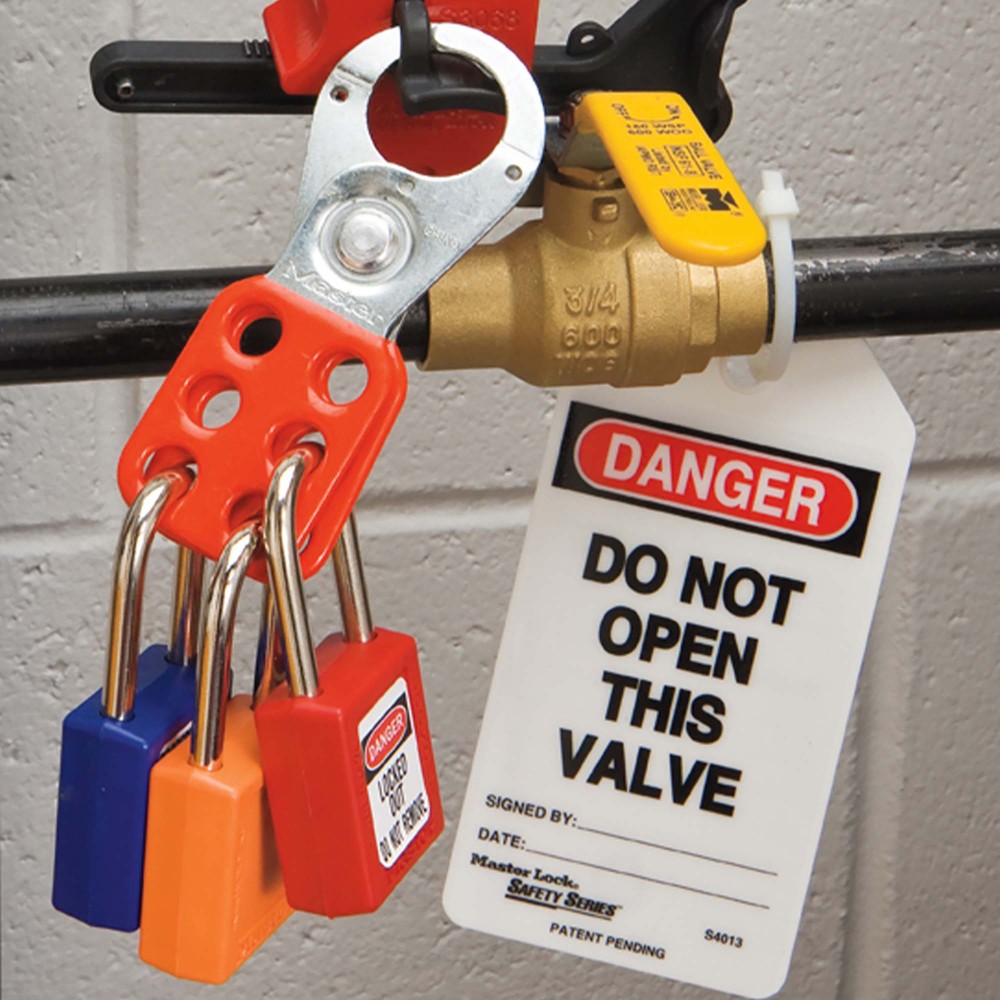 Cadenas de sécurité en Thermoplastique, corps 35x48 mm, anse en Inox, 3 options disponibles