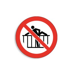 P071 - Ne pas franchir la barrière, Étiquettes et panneaux d'Interdiction