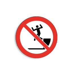 P072 - Ne pas sauter en bas, Étiquettes et panneaux d'Interdiction