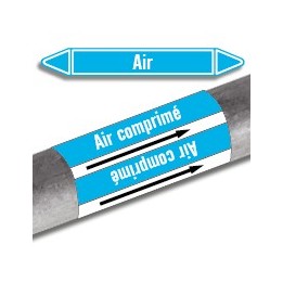 Étiquettes adhésives de marqueur de tuyauterie Air