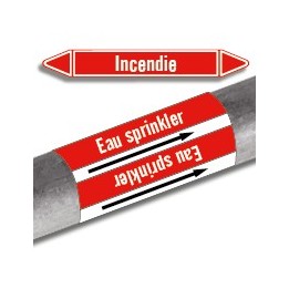 Étiquettes adhésives de marqueur de tuyauterie Incendie