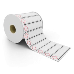 Étiquettes adhésives de marqueur de tuyauterie autre blanc - Continu - 127 x 60 mm - 2 pictogrammes - Rouleau de 416 unités