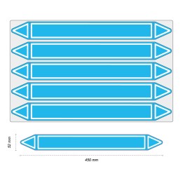 Étiquettes adhésives de marqueur de tuyauterie Air - Prédécoupé - 52 x 450 mm - Sans pictogramme - En planche