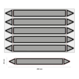 Étiquettes adhésives de marqueur de tuyauterie Vapeur - Prédécoupé - 52 x 450 mm - Sans pictogramme - En planche