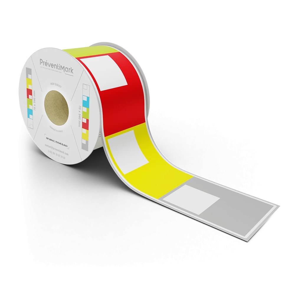 Etiquette de marquage et d'identification de racks et palettiers, Modèle B pour QR Code - 70 x 540 mm (5 ou 6 niveaux par étique