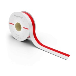 Etiquette de marquage et d'identification de racks et palettiers, Modèle C - Rouge - 35 mm x 30 mètres