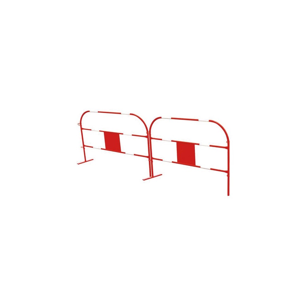 Image de 2 barrières légères pour travaux temporaires sur fond blanc..
