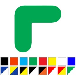 Image du produit sol09-BB en angle vert avec les possibilités de coloris unicolores ou bicolores hachurés présentés en dessous.