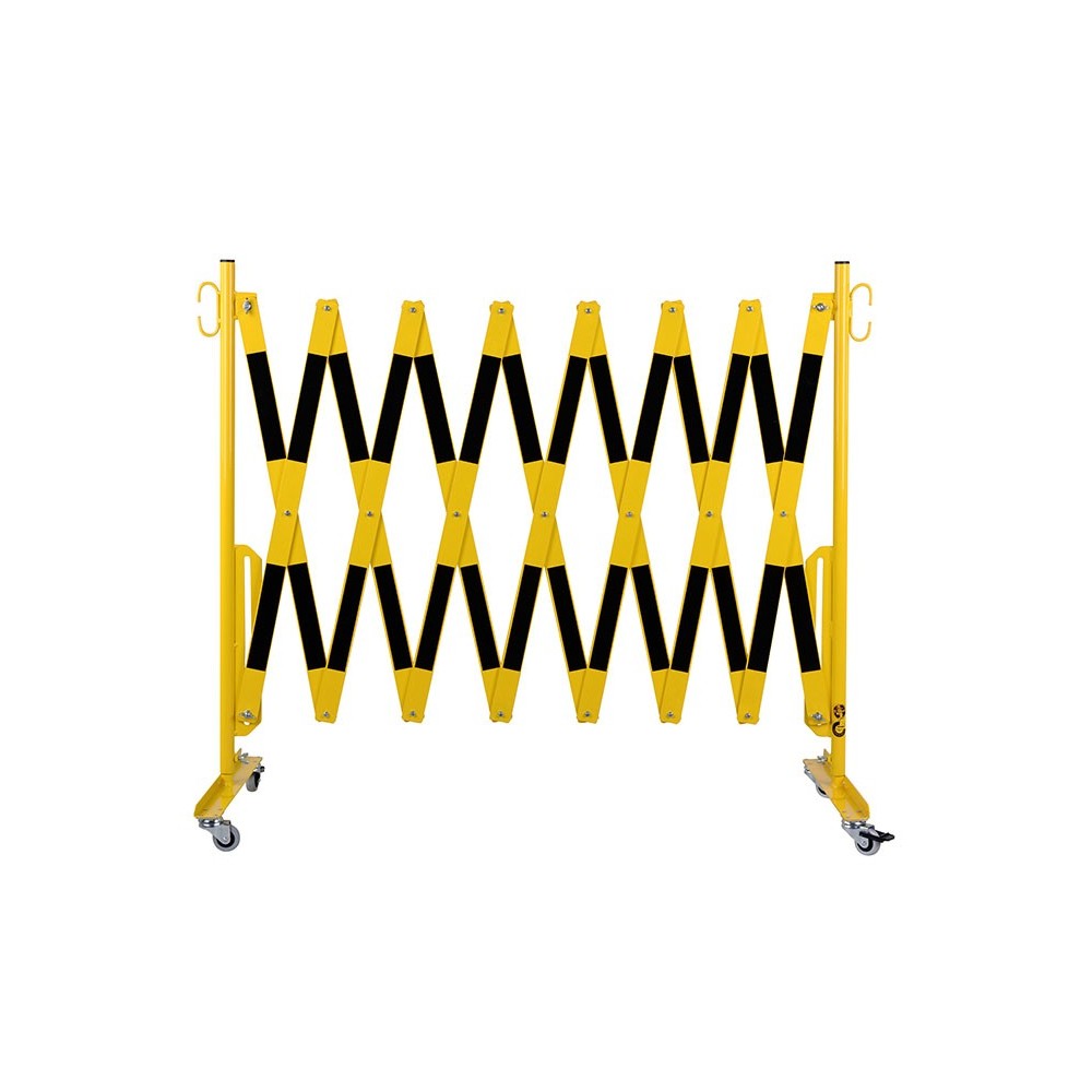 Barrière extensible sur roulettes