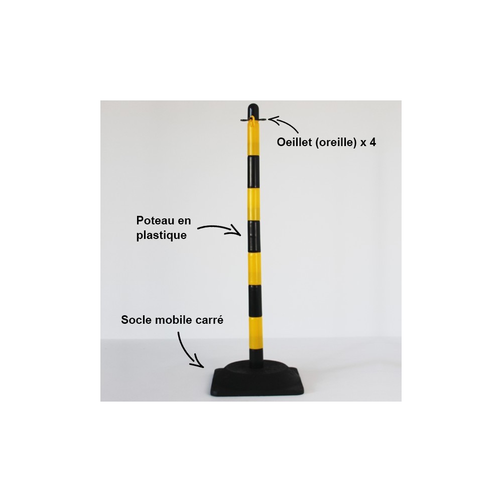 Photo du poteau du kit DAN433 en noir et jaune.